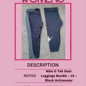 Tek Gear Black Leggings